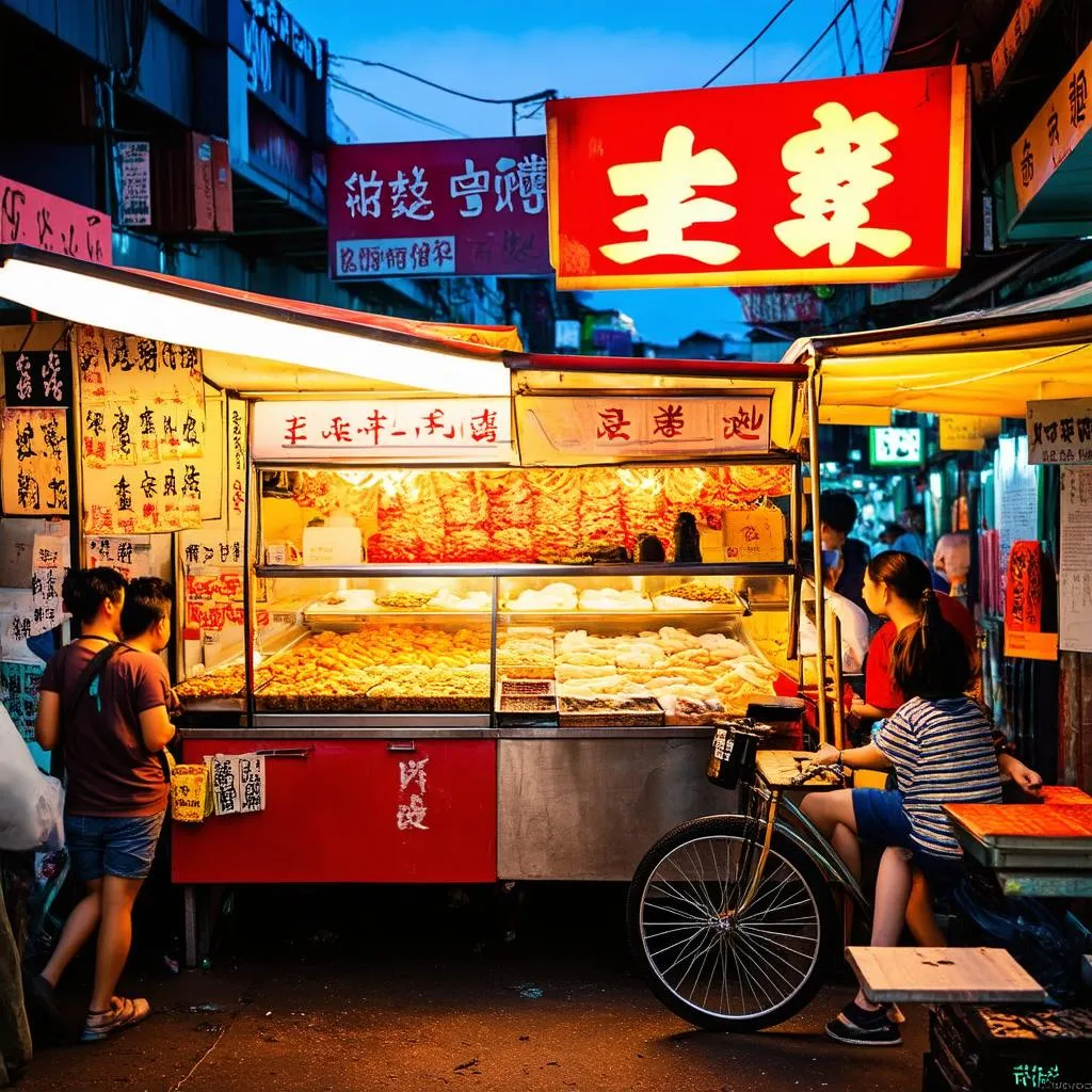 Taiwanese street food, Night market scene